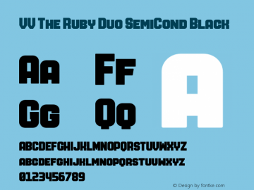 VV The Ruby Duo SemiCond Black Version 1.000;hotconv 1.0.109;makeotfexe 2.5.65596图片样张