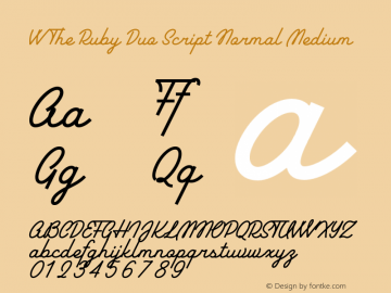 VV The Ruby Duo Script Normal Medium Version 1.000;hotconv 1.0.109;makeotfexe 2.5.65596图片样张