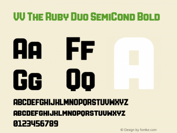 VV The Ruby Duo SemiCond Bold Version 1.000;hotconv 1.0.109;makeotfexe 2.5.65596图片样张
