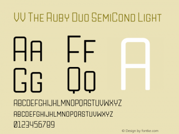 VV The Ruby Duo SemiCond Light Version 1.000;hotconv 1.0.109;makeotfexe 2.5.65596图片样张