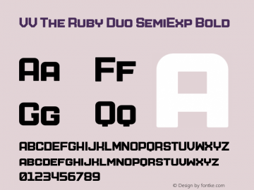 VV The Ruby Duo SemiExp Bold Version 1.000;hotconv 1.0.109;makeotfexe 2.5.65596图片样张
