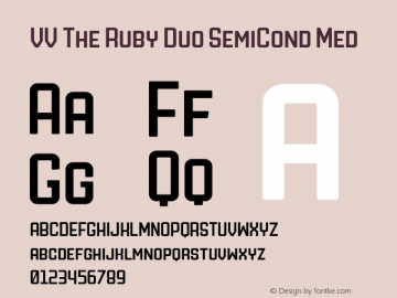 VV The Ruby Duo SemiCond Med Version 1.000;hotconv 1.0.109;makeotfexe 2.5.65596图片样张