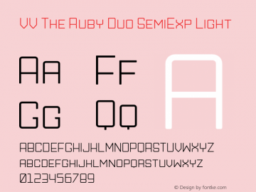 VV The Ruby Duo SemiExp Light Version 1.000;hotconv 1.0.109;makeotfexe 2.5.65596图片样张
