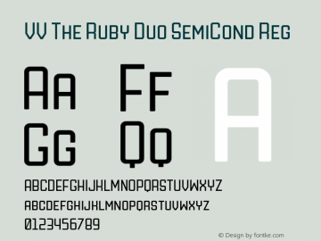VV The Ruby Duo SemiCond Reg Version 1.000;hotconv 1.0.109;makeotfexe 2.5.65596图片样张
