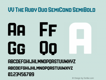 VV The Ruby Duo SemiCond SemiBold Version 1.000图片样张