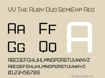 VV The Ruby Duo SemiExp Reg Version 1.000;hotconv 1.0.109;makeotfexe 2.5.65596图片样张