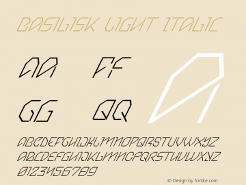 Basilisk Light Italic Version 1.001;Fontself Maker 3.5.7图片样张