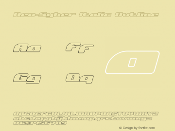 NeoSyber-ItalicOutline Version 1.001;Fontself Maker 3.5.7图片样张
