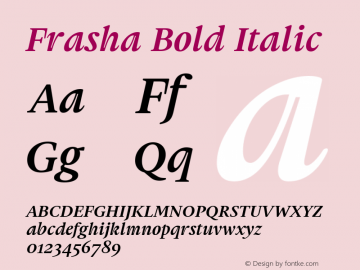 Frasha Italic Version 1.000图片样张