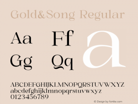 Gold&Song Version 1.00;June 2, 2022;FontCreator 13.0.0.2680 64-bit图片样张