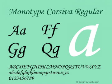 Monotype Corsiva Regular 001.004图片样张