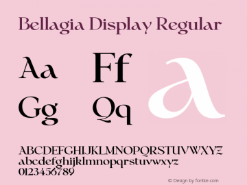 Bellagia Display W05 Bold Version 1.00图片样张