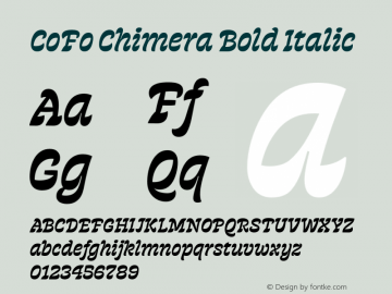 CoFo Chimera Bold Italic Version 1.001;PS 1.1;hotconv 1.0.88;makeotf.lib2.5.647800图片样张