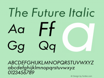 The Future Italic Version 2.002;hotconv 1.1.0;makeotfexe 2.6.0图片样张