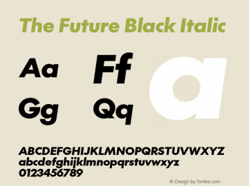 The Future Black Italic Version 2.002图片样张