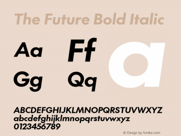 The Future Bold Italic Version 2.002图片样张