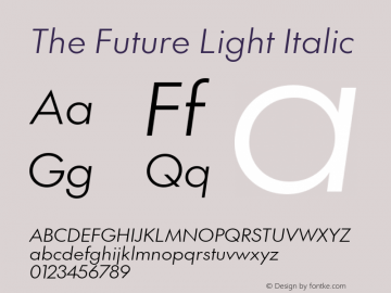 The Future Light Italic Version 2.002图片样张