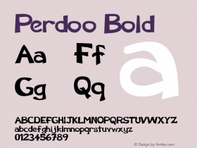 Perdoo Bold The IMSI MasterFonts Collection, tm 1995, 1996 IMSI (International Microcomputer Software Inc.)图片样张