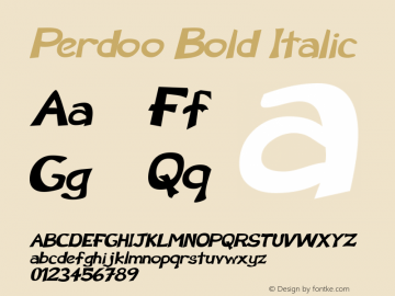 Perdoo Bold Italic Macromedia Fontographer 4.1 7/1/96图片样张