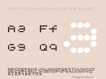 PerforationStrip Regular 1.0 15-04-2002 Font Sample