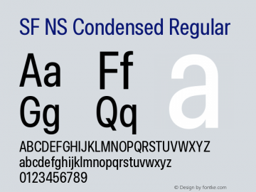 SF NS Condensed Regular Version 17.0d11e1; 2021-08-02 | vf-rip图片样张