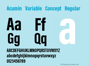 Acumin Variable Concept XCn Mdi Version 1.020;hotconv 1.0.108;makeotfexe 2.5.65593图片样张