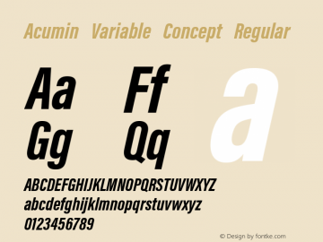 Acumin Variable Concept XCn Mdi Version 1.020;hotconv 1.0.108;makeotfexe 2.5.65593图片样张