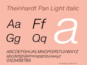 Theinhardt Pan Light Italic Version 4.003; build 0008图片样张