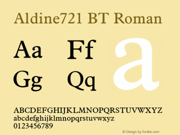 Aldine721 BT Roman Version 1.01 emb4-OT图片样张