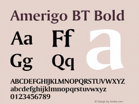 Amerigo BT Bold Version 1.01 emb4-OT图片样张