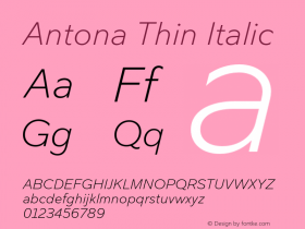 Antona-ThinItalic Version 1.070图片样张