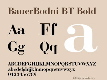 BauerBodni BT Bold Version 1.01 emb4-OT图片样张