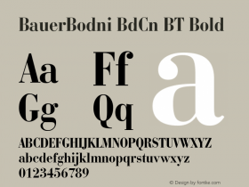 BauerBodni BdCn BT Bold Version 1.01 emb4-OT图片样张