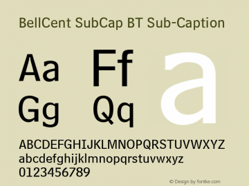 BellCent SubCap BT Sub-Caption Version 1.01 emb4-OT图片样张