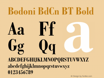 Bodoni BdCn BT Bold Version 1.01 emb4-OT图片样张