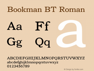 Bookman BT Roman Version 1.01 emb4-OT图片样张