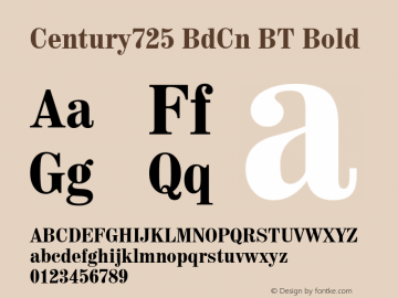 Century725 BdCn BT Bold Version 1.01 emb4-OT图片样张