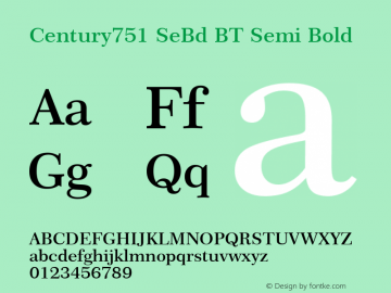 Century751 SeBd BT Semi Bold Version 1.01 emb4-OT图片样张