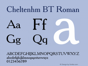 Cheltenhm BT Roman Version 1.01 emb4-OT图片样张