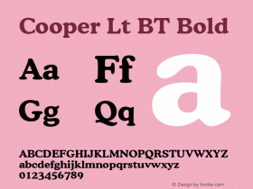 Cooper Lt BT Bold Version 1.01 emb4-OT图片样张