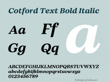 Cotford Text Bold Italic Version 1.00图片样张