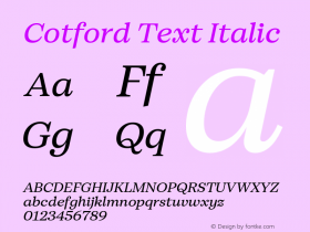 Cotford Text Italic Version 1.00图片样张