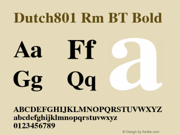 Dutch801 Rm BT Bold Version 1.01 emb4-OT图片样张