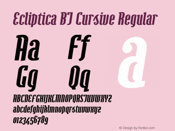 Ecliptica BT Cursive Version 1.00图片样张