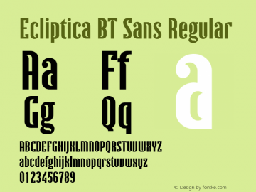 Ecliptica BT Sans Version 1.00图片样张