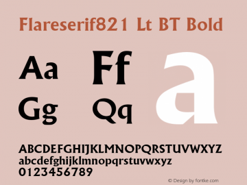 Flareserif821 Lt BT Bold Version 1.01 emb4-OT图片样张