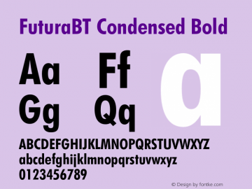 FuturaBT Cond Bold Version 3.10, build 16, s3图片样张