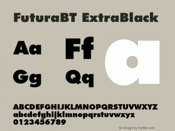FuturaBT ExtraBlack Version 3.10, build 19, s3图片样张