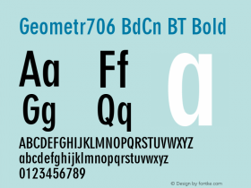 Geometr706 BdCn BT Bold Version 1.01 emb4-OT图片样张