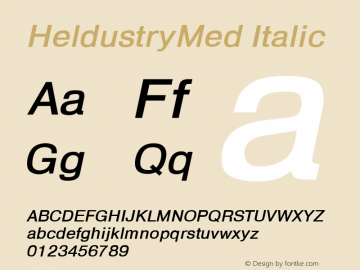 HeldustryMed Italic Version 1.00图片样张